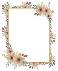 rectangular frame with yellow watercolor flower border