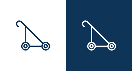 Baby carriage outline icon illustration isolated vector sign symbol