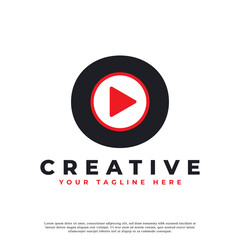 Creative Modern Play Letter O Icon. Music and Video Logo Element. Usable for Business and Technology Logos.