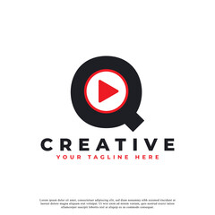 Creative Modern Play Letter Q Icon. Music and Video Logo Element. Usable for Business and Technology Logos.
