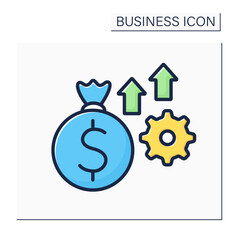 Investition color icon. New startup. Investing money into products. Business growth and profitability. Business concept. Isolated vector illustration