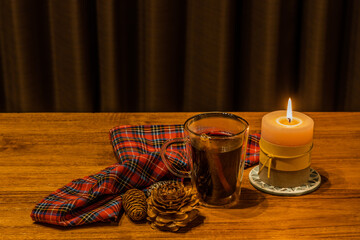 キャンドル　Photo of candlelight on the table 