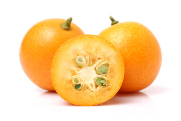 kumquat on white background