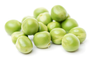 Fresh peas isolated on white background 