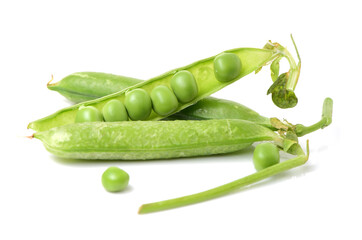  Fresh peas isolated on white background 