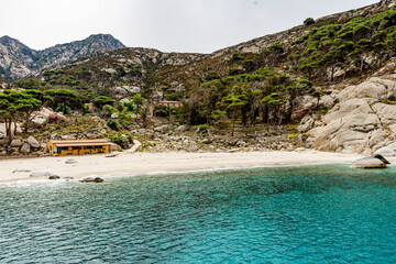 The Cala Maestra in the isle of Montecristo, in the Tyrrhenian Sea and part of the Tuscan...
