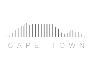 Obraz premium Vertical Bars Cape Town Landmark Skyline