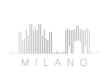 Fototapeta premium Vertical Bars Milan Landmark Skyline