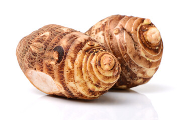 Taro on white background