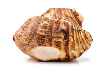 Taro on white background
