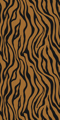 Tiger monochrome seamless pattern. Vector animal skin print. Fashion stylish organic texture.