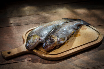 fish on a wooden board