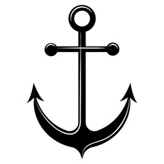 Vector black and white anchor.
Design element on a transparent background, can be used as an icon for web design, printing, printing on fabric.