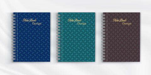  Set of geometric pattern notebook cover. Background design for decorative,magazine,scrapbook, diary.Vector illustration.Eps10