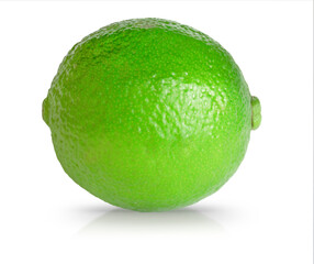 one green isolated beautiful lime