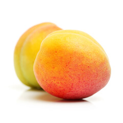 Fresh apricot fruits isolated on white background