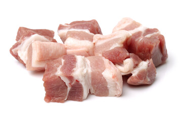Pork belly on white background