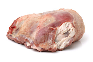 raw lamb meat on white background