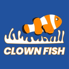 Clown fish vector illustration for your personal and company logo. Modern fish brand identity, poster, banner and print. Fish mascot character.