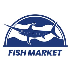 Fish market vector illustration for your personal and company logo. Modern fish brand identity, poster, banner and print. Fish mascot character.