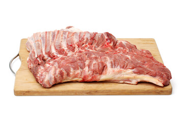 raw lamb meat on white background