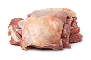 raw lamb meat on white background