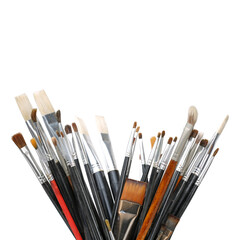 Fototapeta premium paint brushes on white background