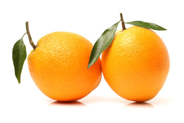 Orange fruit on the white background
