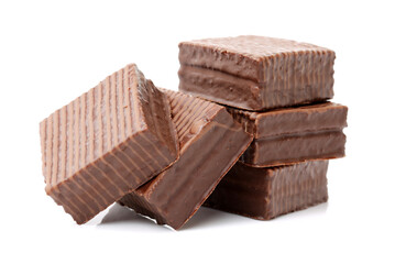 chocolate cake on white background 