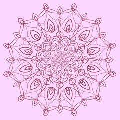 abstract mandala art with youth and soft color circular decoration for web or print vector design element