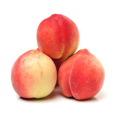 ripe peach on white background 