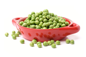 Fresh peas isolated on white background 
