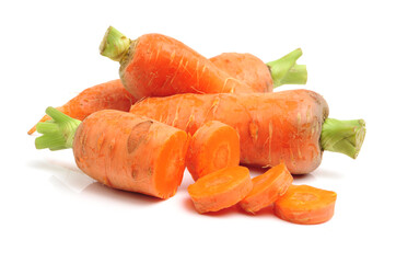 Carrots on white background