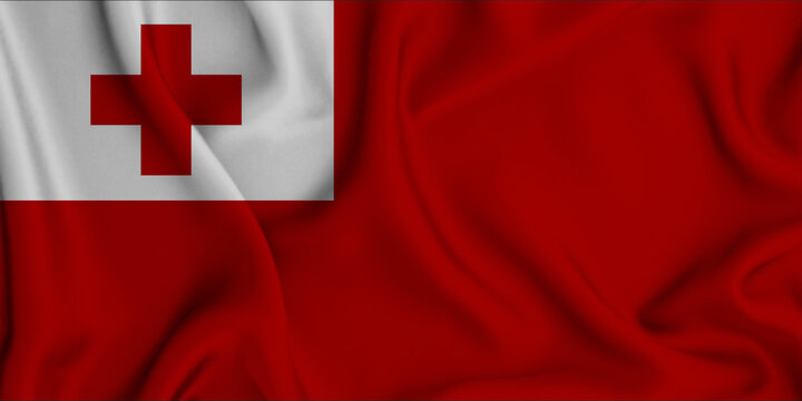 Illustration of waving Tonga flag - great for background