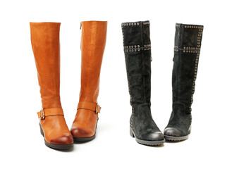 boots on a white background 