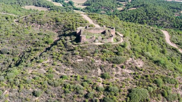 blockhouse of St. Maurice, from the 19th century, currently in ruins, in the municipality of Balsareny region of the Bages in the province of Barcelona