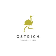 simple ostrich bird logo icon vector template