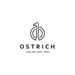simple ostrich logo icon vector template