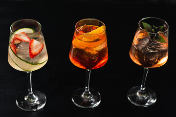 refreshing bar drinks Lillet, Aperol and Ramazzotti