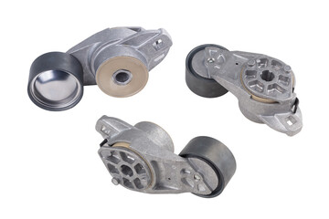 Truck Engine Fan Drive Belt Tensioner Isolated on White Background