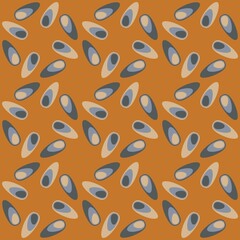 Rounded abstract seamless pattern - retro accent for any surfaces.