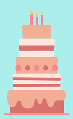 5段重ねのタワーケーキ（チョコレートケーキ）