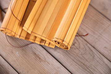 Bamboo slips on the table