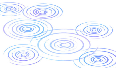 水彩で描いた雨の波紋