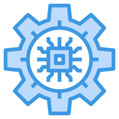 Intelligence blue outline icon