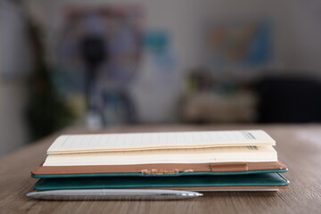Notebook on the table