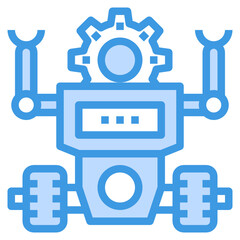 Robotic blue outline icon