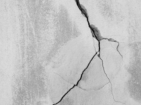 crack white concrete wall texture