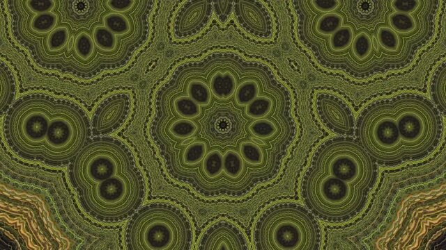 Green abstrack 4k background animation. Symmetry view