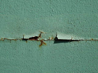 old green metal wall with crack texture